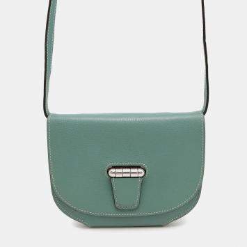 Pre Owned Hermes Convoyeur Mini Blue Evercolor Leather Shoulder Bag