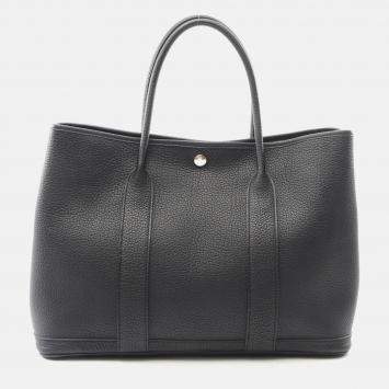 Pre Owned Hermes Garden Party Black Negonda Leather Tote PM