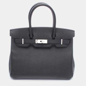 Pre Owned Hermes Birkin 30 Handbag Epsom Leather Epsom Black