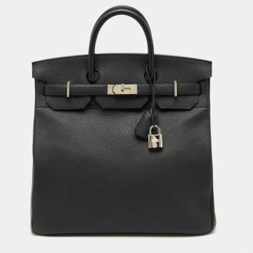 Pre Owned Hermès Noir Togo Leather Palladium Finish HAC Birkin 40 Bag