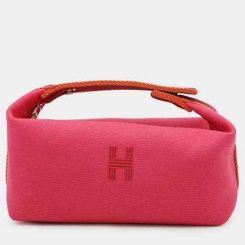 Pre Owned Hermes Bride-a-Brac PM Hibiscus Canvas Pouch