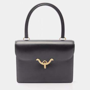 Pre Owned Hermes Vasco Leather Black Bag