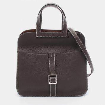 Pre Owned Hermes Halzan31 Ebene Brown Taurillon Clemence