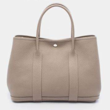 Pre Owned Hermes Garden Party Gris Tourterelle PM