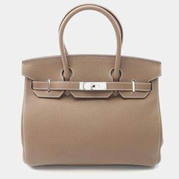 Pre Owned Hermes Birkin 30 Etoupe Gray Togo Handbag