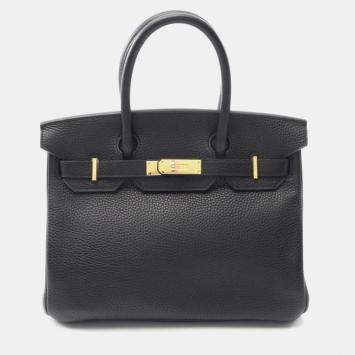 Pre Owned Hermes Birkin 30 Black Togo Handbag