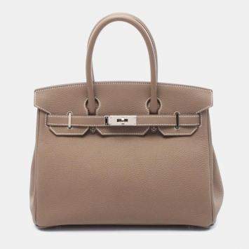 Pre Owned Hermes Birkin 30 Etoupe Gray Togo Handbag