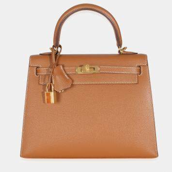 Pre Owned Hermes Gold Epsom Sellier Kelly 25 GHW