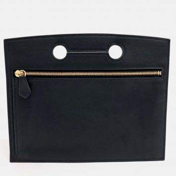 Pre Owned Hermes Black Leather Hermes Bag Pocket 25