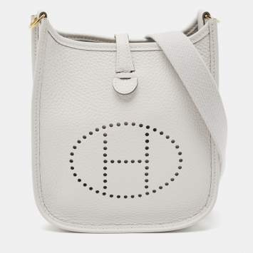 Pre Owned Hermès Gris Pale Taurillon Clemence Leather Evelyne TPM Bag