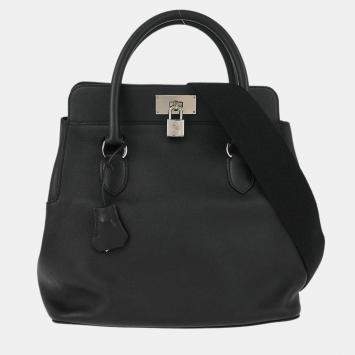 Pre Owned Hermes Toolbox 26 Black Swift 2way Handbag