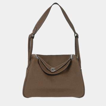 Pre Owned Hermes Lindy 30 Etoupe Taurillon Clemence Shoulder Bag