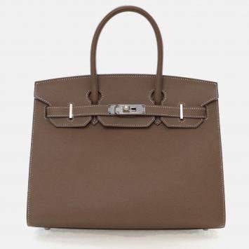 Pre Owned Hermes  Sellier Birkin 30 Etoupe Epsom Bag 