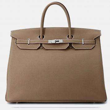 Pre Owned Hermes Birkin 40 Etoupe Togo Leather Bag