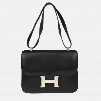 Pre Owned Hermes Constance 25 Black Chamonix Shoulder Bag