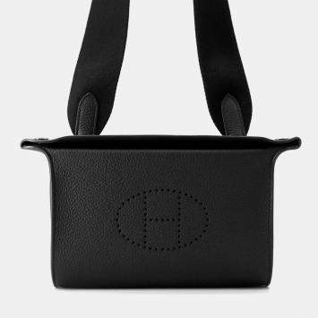 Pre Owned Hermes Videpoches Black Togo Leather Bag