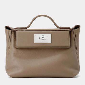 Pre Owned Hermes 24/24 Sac Van Quatre Mini Etoupe Swift Leather Evercolor Bag