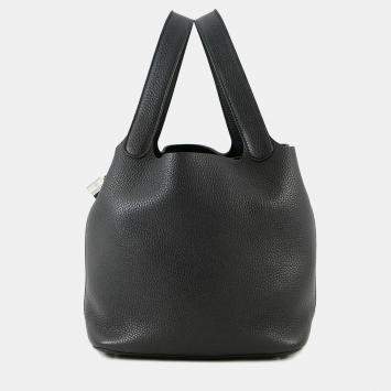 Pre Owned Hermes Picotin Lock 22 Black Taurillon Clemence Bag
