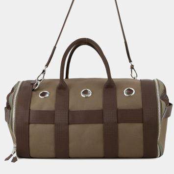 Pre Owned Hermes Dog  Khaki/Feu Toile Military Canvas Carry Bag