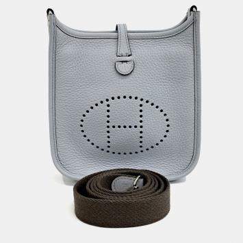 Pre Owned Hermes Grey Leather Evelyn 16