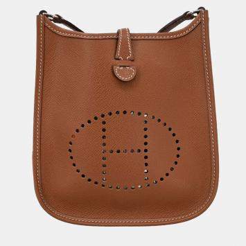 Pre Owned Hermes Cognac Epsom Evelyne TPM Shoulder Bag