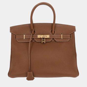 Pre Owned Hermes Gold Togo Birkin 35 Handbag