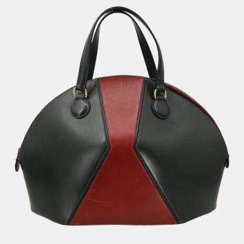 Pre Owned Hermes de Veau Vert Fonce Rouge H Box Calf Il Handbag