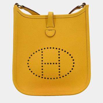 Pre Owned Hermes Jaune Epsom Evelyne TPM Shoulder Bag