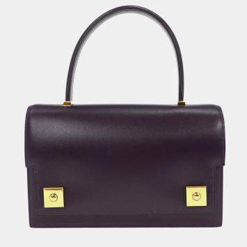 Pre Owned Hermes Raisin Box Calf Piano Handbag