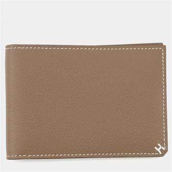 Pre Owned Hermes Hsellier Horizontal Etoupe Evercolor Card Case