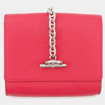 Pre Owned Hermes Chaine D'Ancre Compact Wallet Rose Extreme Chevre Shamqila