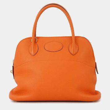 Pre Owned Hermes Bolide 31 Orange Taurillon Clemence Bag