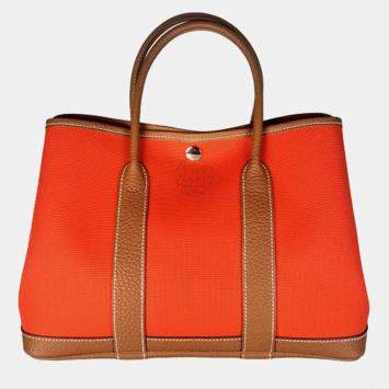Pre Owned Hermes Garden Party 30 Orange/Red Bag