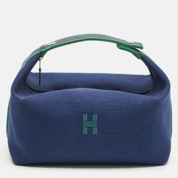 Pre Owned Hermes Marine Canvas Large Bride-a-Brac Pouch