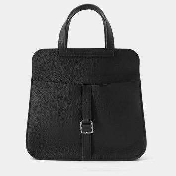 Pre Owned Hermes Halzan Black Taurillon Clemence Size 25