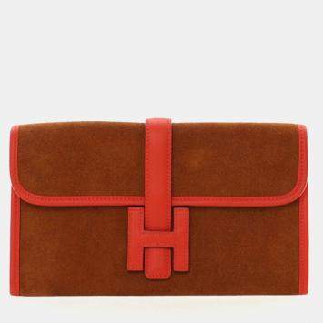 Pre Owned Hermes Rouge Tomate Suede Jige 20
