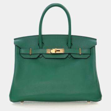 Pre Owned Hermes Vert Vertigo Green Novillo Birkin 30
