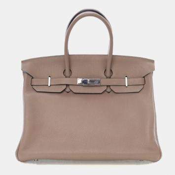 Pre Owned Hermes Gris Touterelle Togo Birkin 35