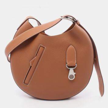 Pre Owned Hermes Arcon Slim Brown Togo Leather Shoulder Bag