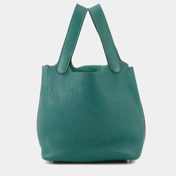 Pre Owned Hermes Picotin Lock Malachite Taurillon Clemence Size PM