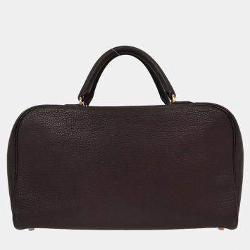 Pre Owned Hermes Ebene Taurillon Clemence Sac Envie 36 Handbag