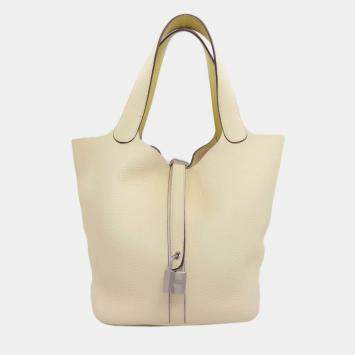 Pre Owned Hermes Picotin Lock 22 Handbag In Taurillon Clemence Leather
