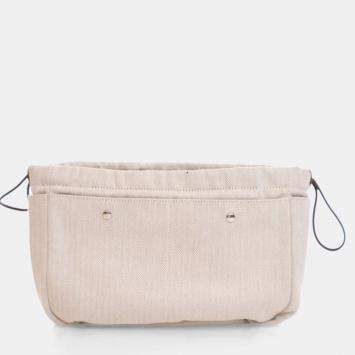 Pre Owned Hermes Beige Cotton Fourbi Pouch 25