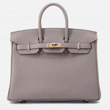 Pre Owned Hermes Birkin Gris Meyer Togo Leather Size 25