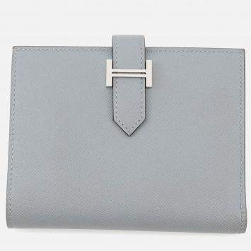 Pre Owned Hermes Bean Compact Green Pantan Veau Madame