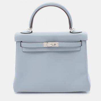 مملوكة مسبقًا Hermes Kelly 25 Blue Tone Swift Leather Tote Bag
