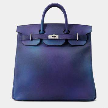 Pre Owned Hermes Haut A Courroies Cosmos Blue Nuit/Violet gradation Togo Leather Size 40