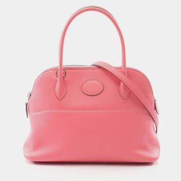 Pre Owned Hermes Bolide Rose Azalee Swift Leather Shoulder Bag