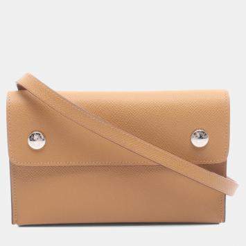 Pre Owned Hermes Hermesnap Go Biscuit Epsom Leather Shoulder Bag