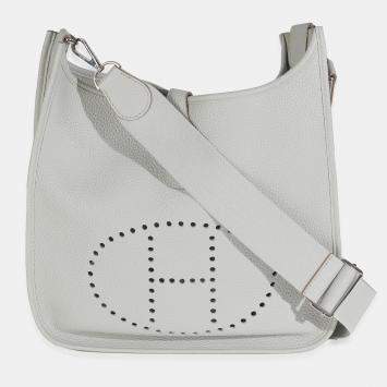 Pre Owned Hermes Gris Perle Clemence Evelyne III 29 PHW
